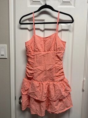 art class Coral Peach Smocked Sundress